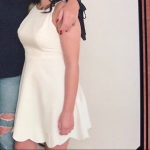 White scalloped dress